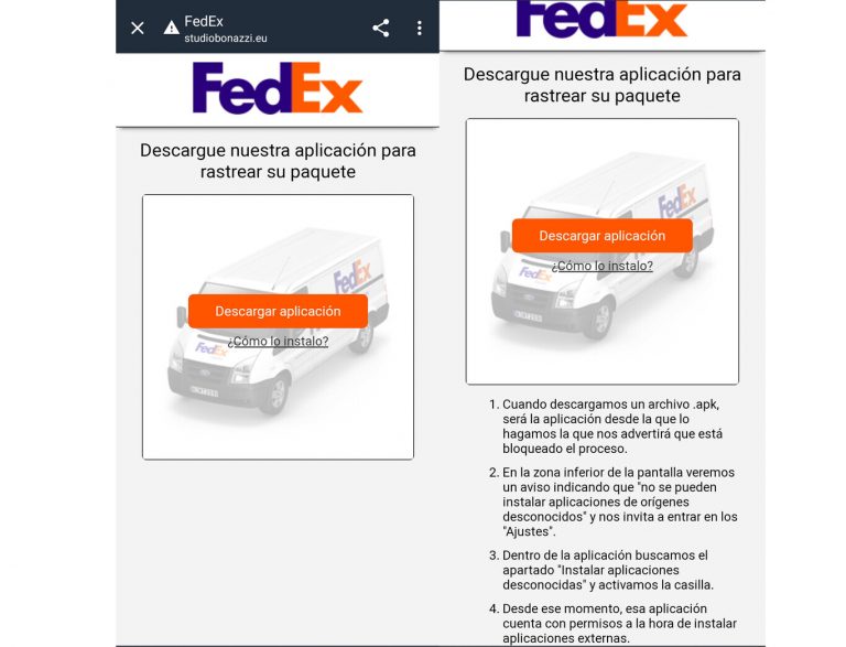 Cómo desinstalar la app falsa de FedEx
