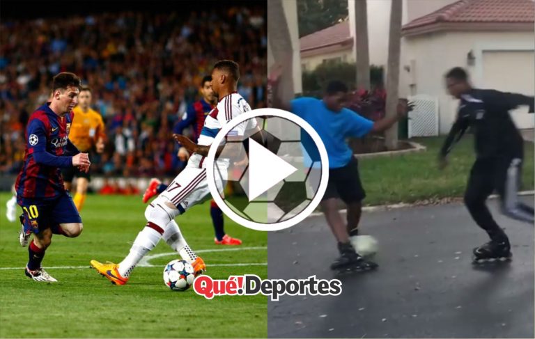 Messi vs Boateng ¡Pero con patines!