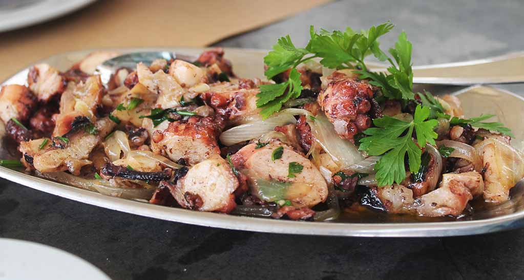 Receta de pulpo encebollado