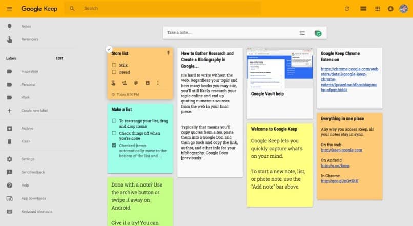 Usa Google Keep para destacar notas importantes