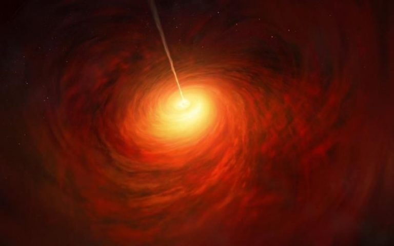 Obtienen imagen de los campos magnéticos presentes en los límites de un agujero negro