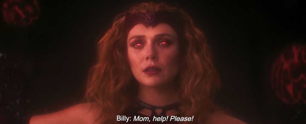 Wanda contacta con sus hijos en los post-créditos del episodio final de Wandavision.