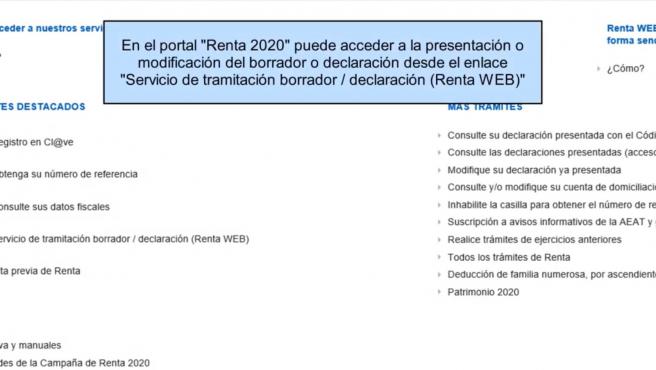 Borrador de la declaración de la renta 2020