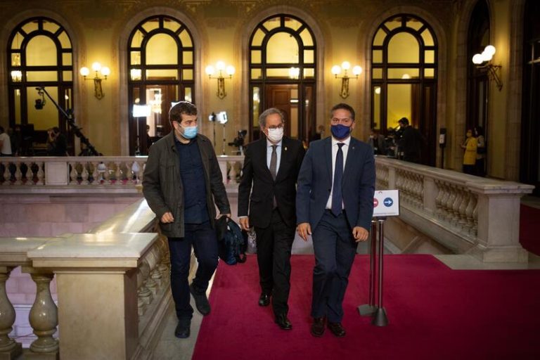 Torra, Mas y Junqueras asisten a la investidura de Pere Aragonès en el Parlament