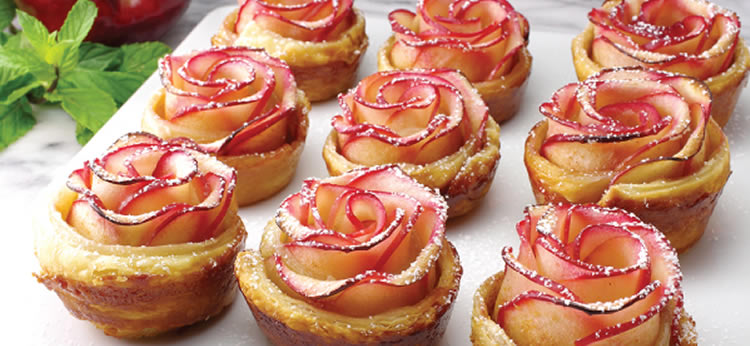 Cómo hacer flores de hojaldre y manzana