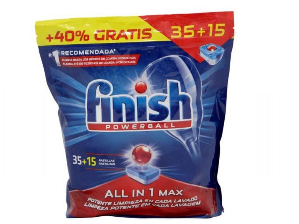 El Finish Power Ball All in 1 max, lavavajillas en pastillas.
