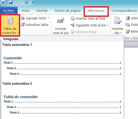 Cómo hacer un índice en Word 2 Tenga en cuenta