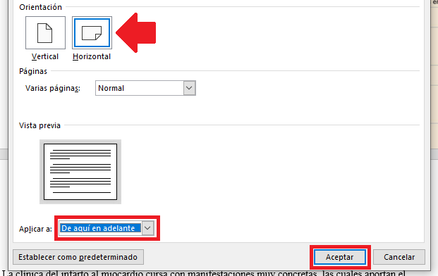 Cómo cambiar la orientación de una sola página en Word 2 Jugando con las opciones para documentos