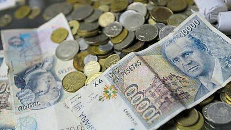 Los españoles conservaban en mayo 1.584 millones en pesetas