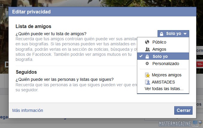 Paso a paso para ocultar la lista de amigos en Facebook