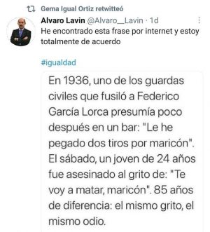 Vox cree "muy lamentable" que un edil comparta un tuit "falso" sobre la muerte de Lorca