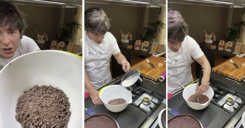 Esta es la tarta de Jordi Cruz con la que se han rendido las redes 4 preparación de la tarta