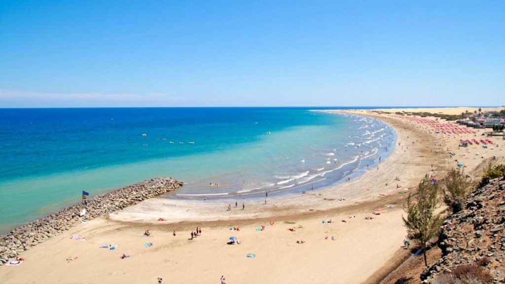 Playa del Inglés en las Islas Canarias