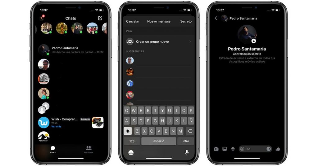 Función conversaciones secretas