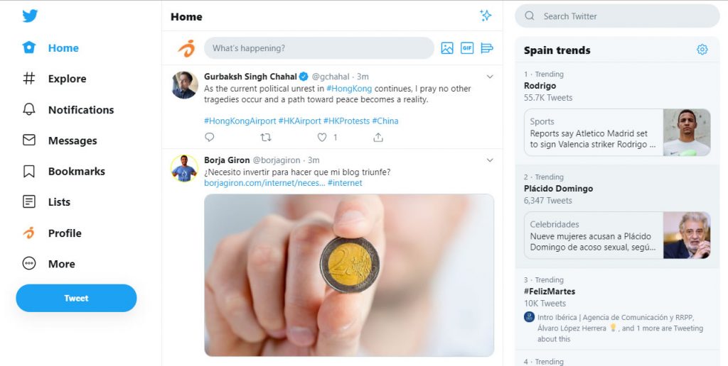 Interactividad de Twitter