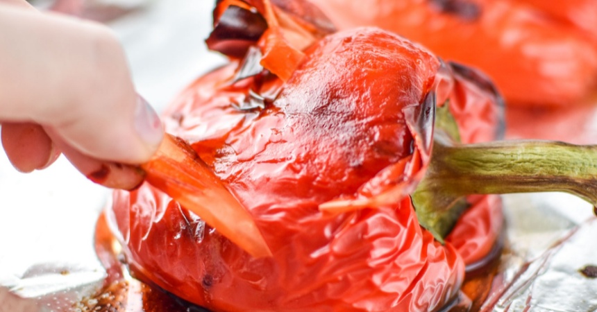 pelar pimientos asados