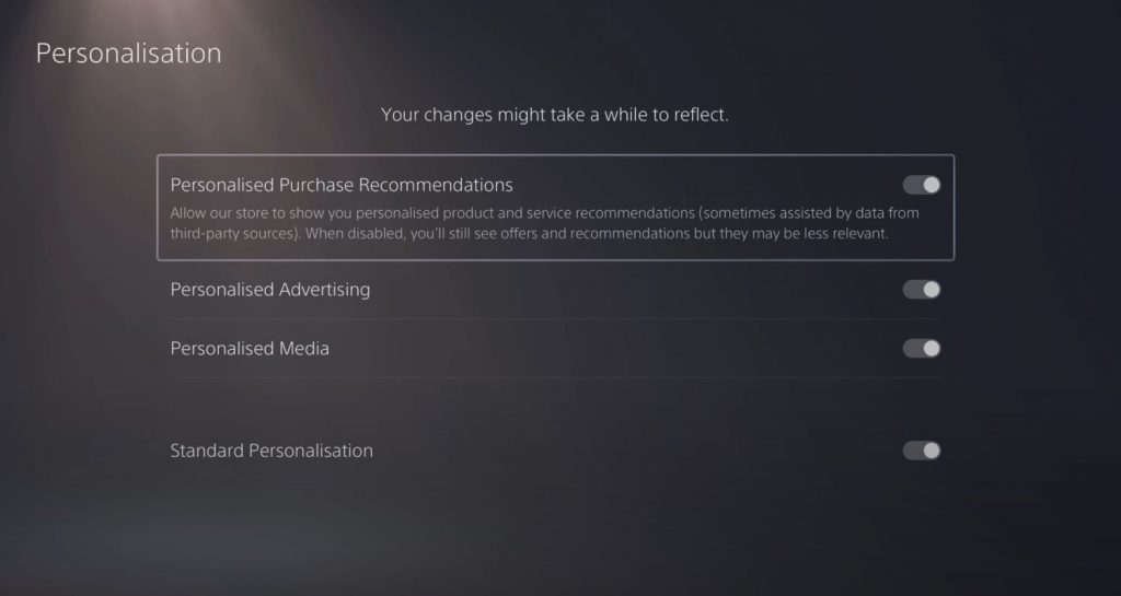 Opciones de perfiles 