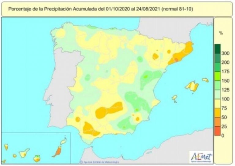 La falta de lluvias acumulada desde octubre de 2020 se mantiene en el 8%