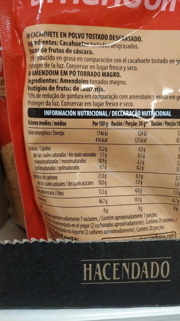 Así comercializan los cacahuetes en polvo de Mercadona