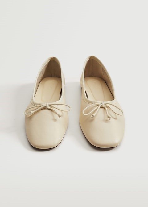 Bailarinas lazo piel par de frente