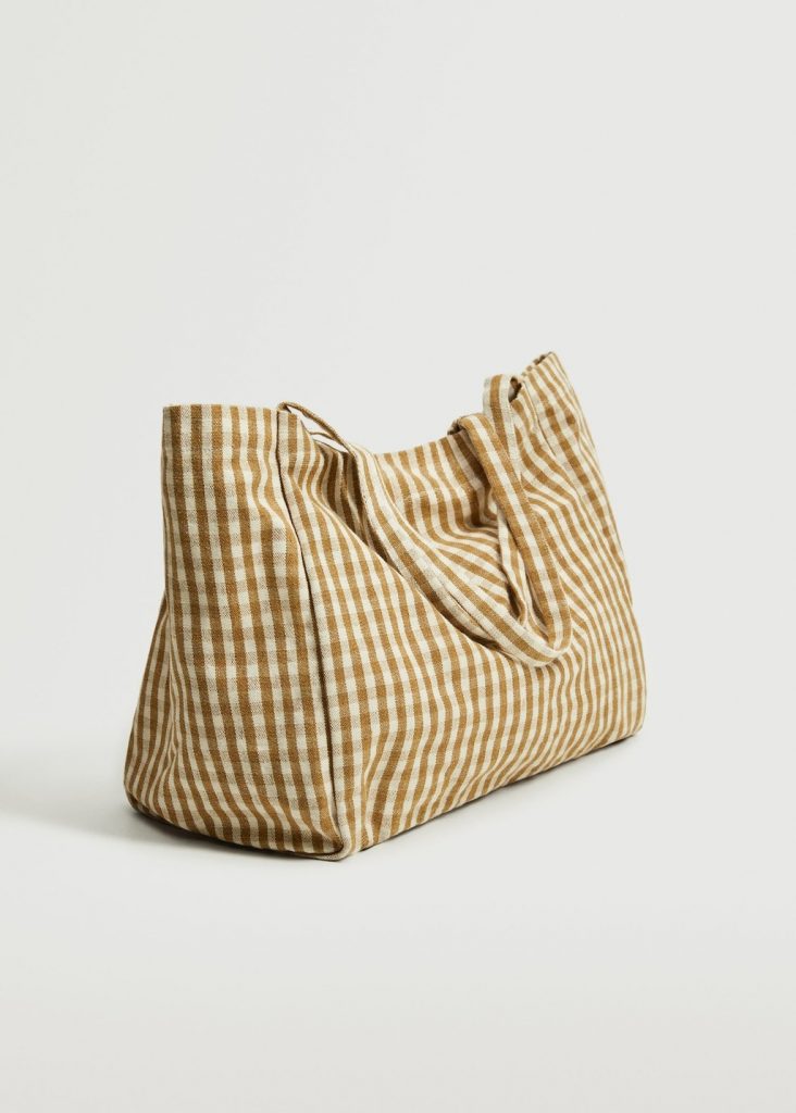 Bolso shopper tejido vichy