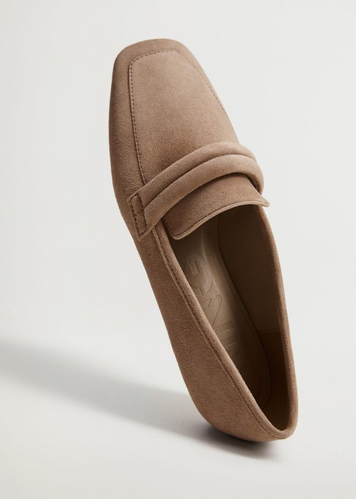 Mocasín piel antifaz individual de pie