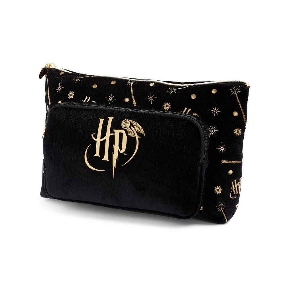 Neceser negro 2 en 1 con estampado de varitas de Harry Potter