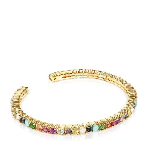 Pulsera de plata vermeil y gemas Straight Color
