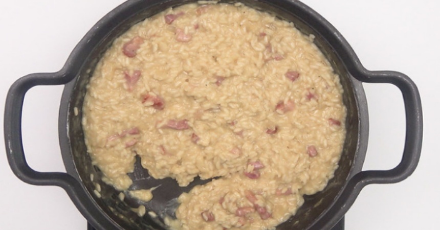 Risotto: cómo hacerlo a la carbonara original italiana