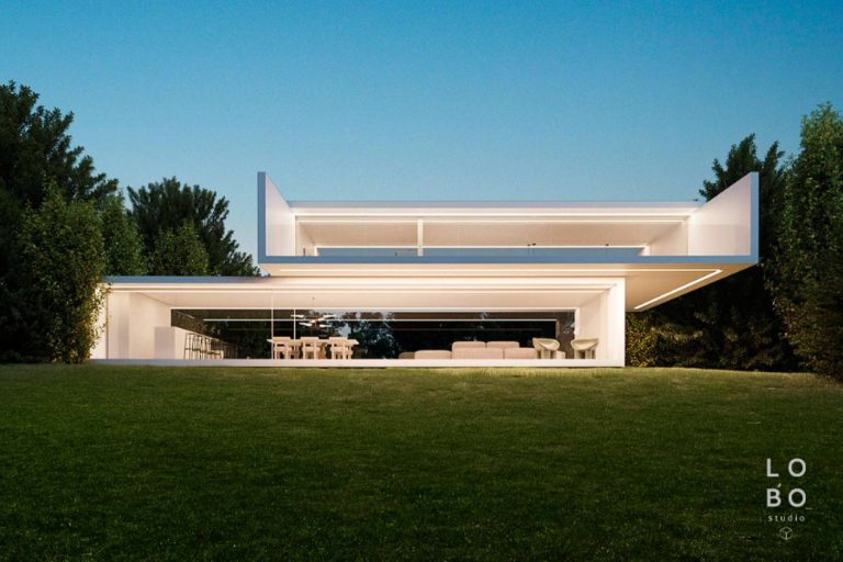 El render de exteriores de Lobo Studio que permite visualizar los proyectos de arquitectura en 3D