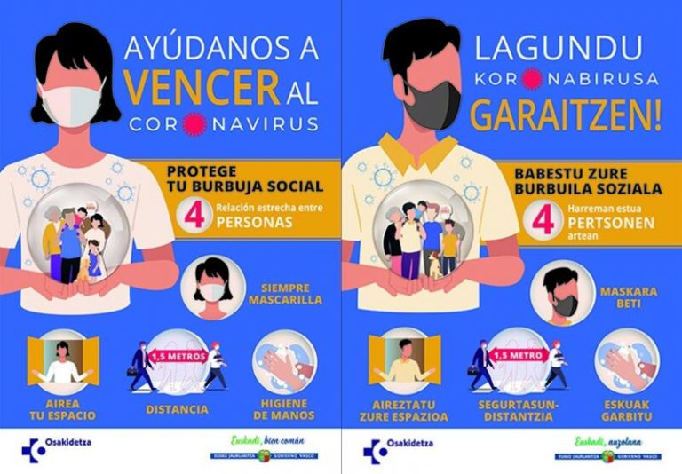 Euskadi baja a 163 los contagios y a 138 casos la incidencia