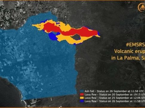 Mapa de la lava del volcán 'Cumbre Vieja' La lava cubre 258 hectáreas destruyendo a su paso 686 edificaciones