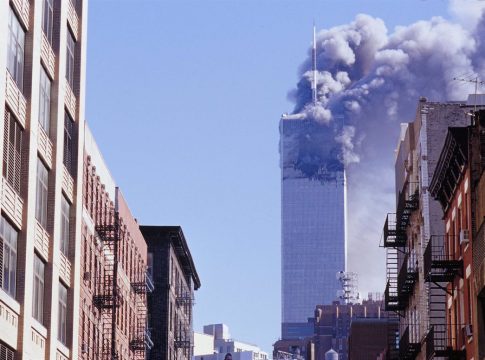 Una de las dos Torres Gemelas tras los atentados del 11-S