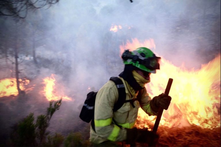 Efectivos de Murcia se suman a las labores de extinción del incendio de Sierra Bermeja