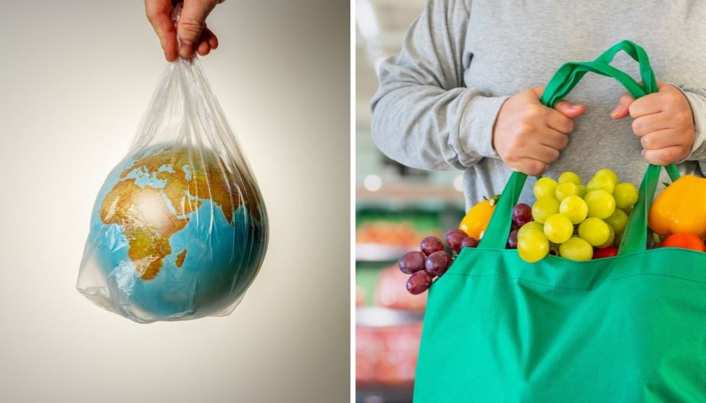 La producción de bolsas de tela frente a las de plástico