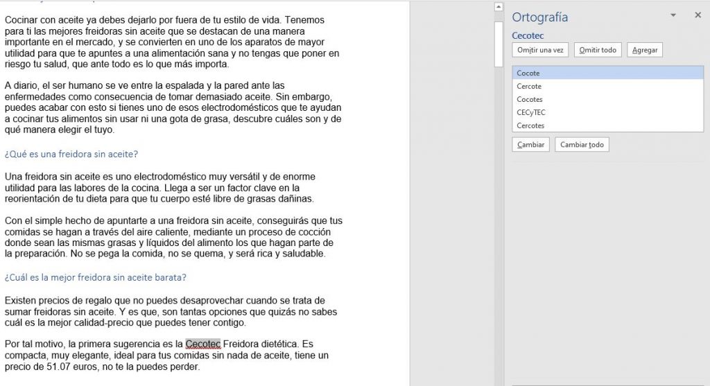 Revisar la ortografía