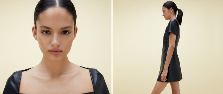 Con este vestido efecto piel de Sfera serás la mejor vestida en el trabajo