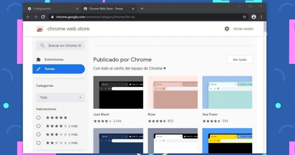 Temas y colores para que personalices tu navegador