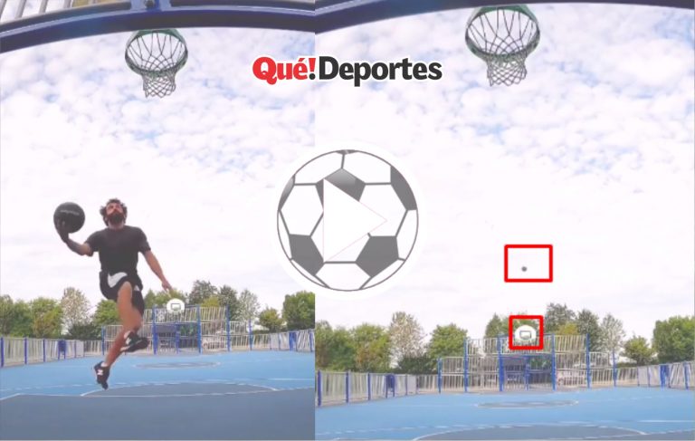 Baloncesto y fútbol en una misma jugada ¡Qué puntería!