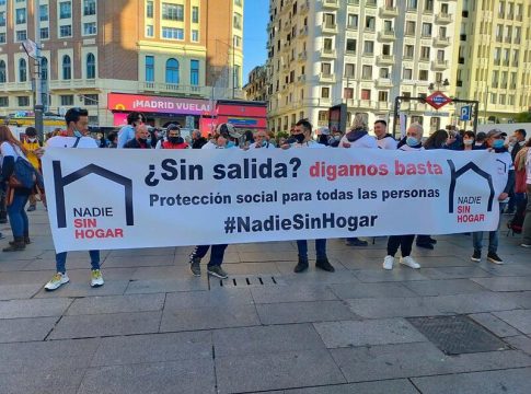 Sin salida manifestación El 30% de personas atendidas en los centros para personas sin hogar son jóvenes menores de 30 años