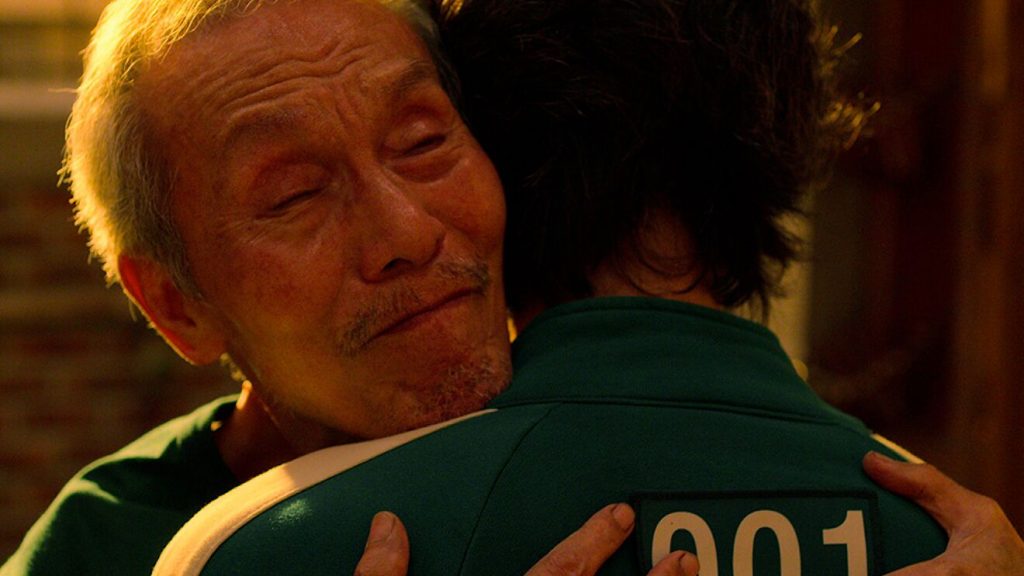 Emotiva escena juego del calamar