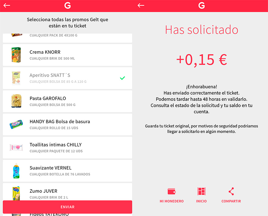Se ahorra dinero con Gelt, la app que devuelve dinero de la compra