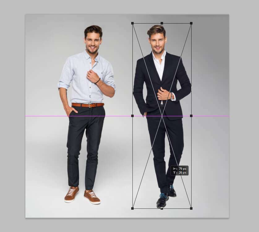 how to photoshop someone into a picture resizing the layer