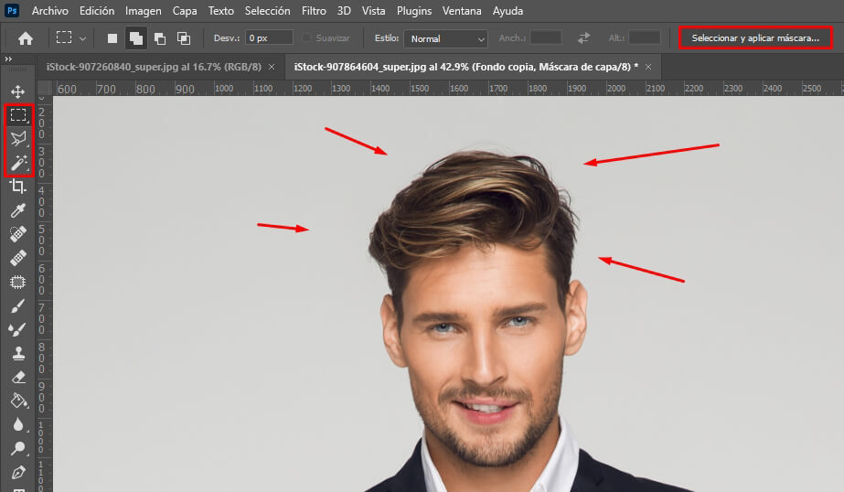 how to photoshop someone into a picture select and mask