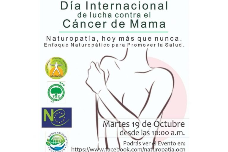'Visión Naturopática en apoyo a la mujer en el día Internacional del Cáncer de Mama'. La Naturopatía es la ciencia que da respuestas naturales