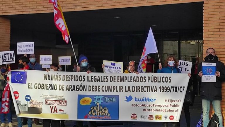 Los interinos aragoneses trasladan a Sánchez su demanda de estabilidad