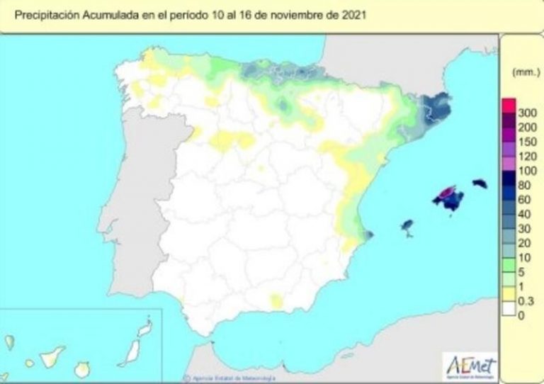 Las lluvias desde el 1 de octubre al 16 de noviembre alcanzan un déficit del 40% respecto al valor normal