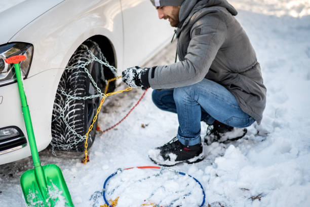 Paso a paso para realizar instalación de cadenas de nieve con tela