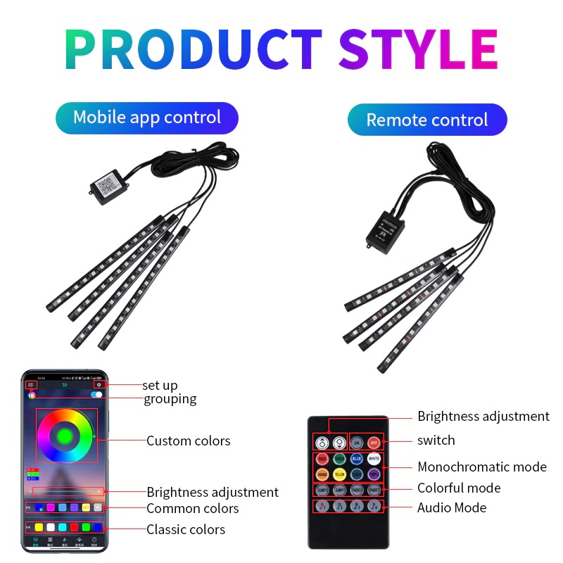 Luz led interior coche