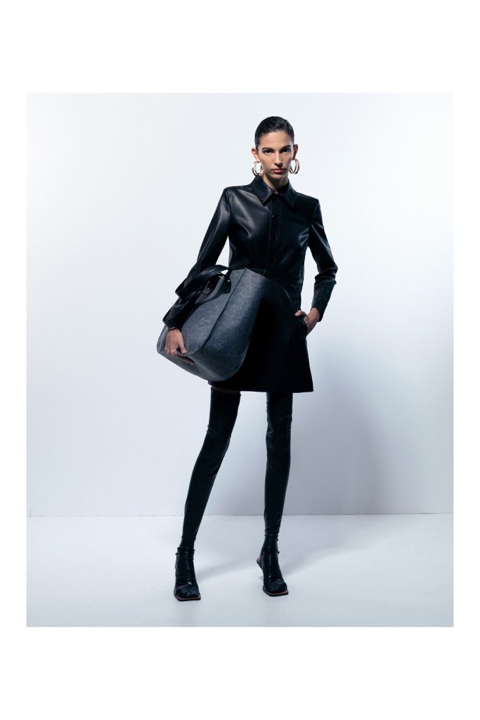 vestido camisero polipiel